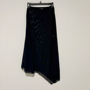 Her pony Mesh Sheer asymmetrical midi skirt Black size‎ 6